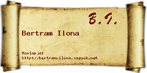 Bertram Ilona névjegykártya